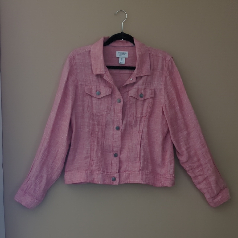 Women's Jones & Co Pink Linen Jacket